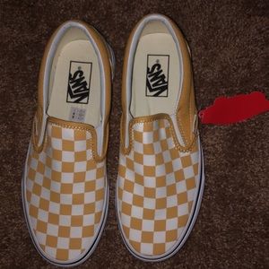 Yellow checkered Vans